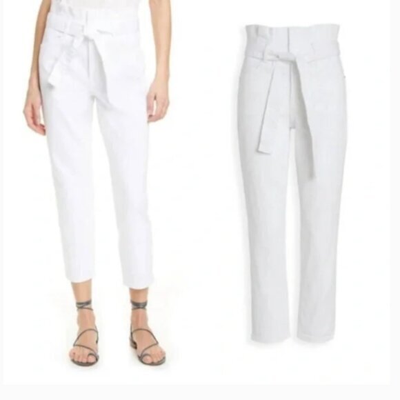 Frame Denim Denim - Frame Belted Pleated Pegged Jeans High Waisted Belted Size 27